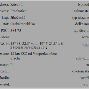 Sluneční hodiny - data