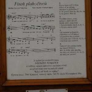 Naučná stezka Járy Cimrmana - plahočina č. 5 - detail, Na této plahočině si můžete zazpívat hymnu plahočivců na melodii písně Když mě brali za vojáka.