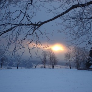 Východ Slunce v Orlickém Záhoří - 26.1.2007