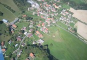Letecký záber centra obce
