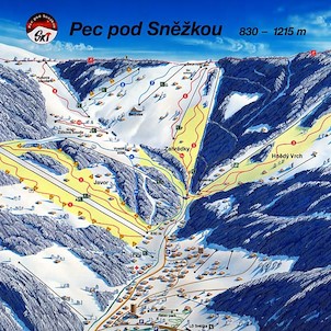 Mapa Ski areálu Pec pod Sněžkou