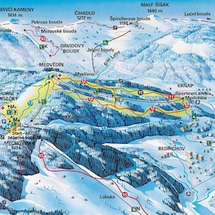 Mapa Ski areálu Medvědín