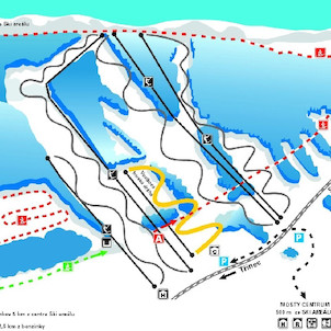 Mapa Ski areálu Mosty u Jablunkova