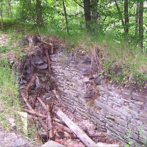 Vícov - Ježův hrad, Zbytky hradu Vícov, lidově zvaném Ježův hrad, nad soutokem Okluky a nejmenovaného potoka.