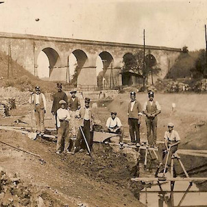 Podlešínský most - historické foto