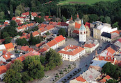 letecký pohled na střed města