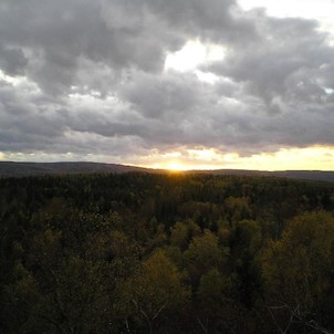 Západ slunce, Nad Malým Hájem z rozhledny