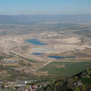 jezero Most, letecký snímek