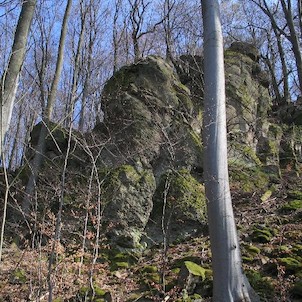 Skály v Rakoveckém údolí, Ve střední a nižší části údolí jsou po obou stranách četné skalní útvary