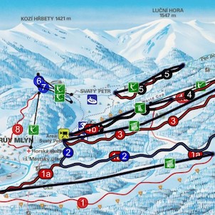 Mapa Skia areálu Špindlerův Mlýn