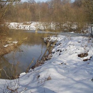 Slepé rameno, pozůstatky ostrůvku zaniklého při po