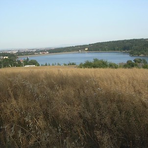 Plumlovská přehrada - v pozadí Prostějov