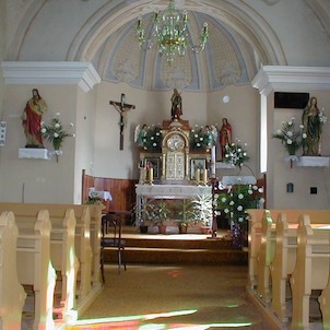 Interiér pôvodného kostola