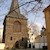 Zvonice u kostela Sv.Štěpána, Od kostela až k novoměstským hradbám rozkládal se hřbitov, snad největší v Praze, který měl původně sloužit poutníkům, kteří zemřeli na cestě za svatými ostatky. Jako součást kostela stojí na pozemku bývalého hřbitova, zřízen