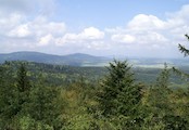 pohled na Vysokou a Kraví horu, pohled na Vysokou a Kraví horu z Mandlsteinu (Rakousko)