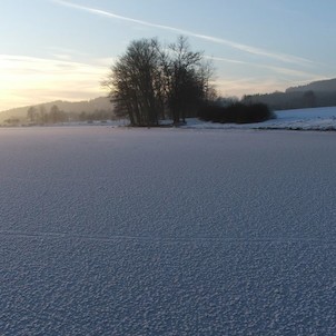 All frozen Lipno lake