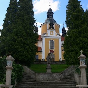 pohled na kostel od hráze