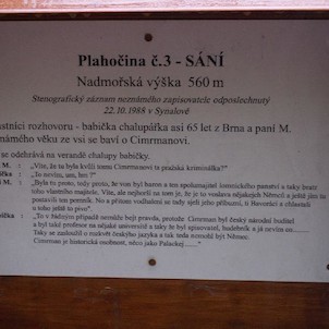 Naučná stezka Járy Cimrmana - plahočina č. 3 - detail, Z textu: Paní M.: