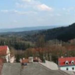 Pohled na sídliště v okolí kostela Sv. Michala