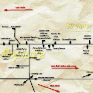 Mapa obce Borovnice