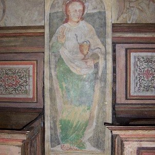 Hradní kaple sv. Barbory, Renesanční nástěnná freska - sv. apoštol Jan