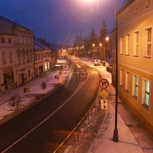 Zimní náměstí ze starostovy kanceláře