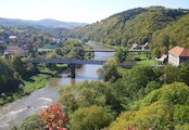 Pohled na Berounku a Roztoky u Křivoklátu z vyhlíd