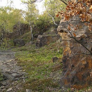 Hradiště, kamenné terasy pod vrcholem