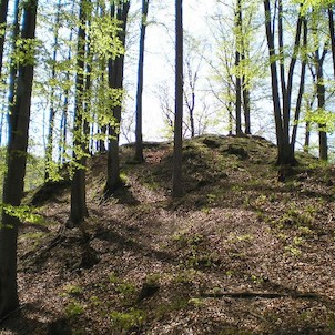 ostroh, vrchol od východu, zde stával hrad