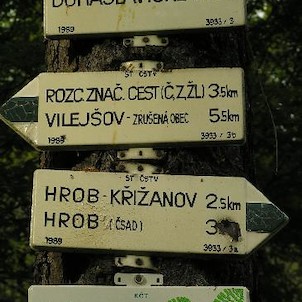 v Domaslavickém údolí, turistické směrovky