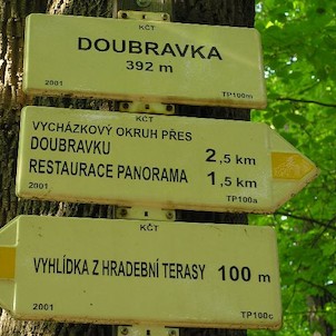 na Doubravce, turistické směrovky