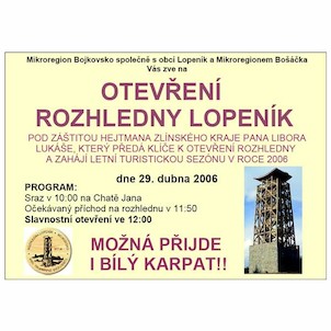 otevření rozhledny Lopeník 2006