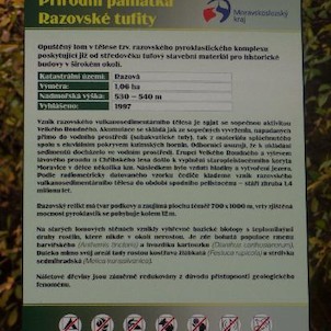 Rázovské tufity, informační cedule
