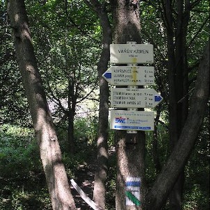 Váňův kámen, Pohled na rozcestník