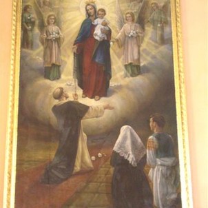 Rekonštruovaný centrálny obraz v kostole Ružencove
