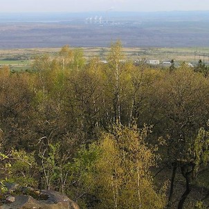 výhled z Hradiště, výhled do hnědouhelného lomu