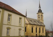 Evangelický kostel, pohled z ul. Husova