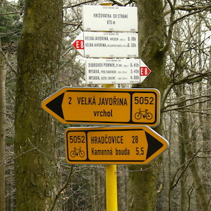 Rozcestník na křižovatce do Strání
