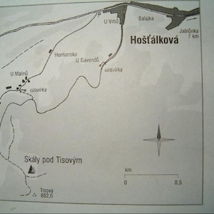 Hošťálková, Mapa